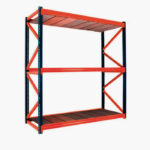 estante industrial tendido madera