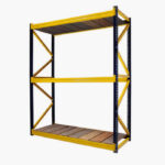 estante industrial tendido madera