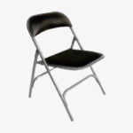 Silla Plegable Metálica Cromada - Tapizada