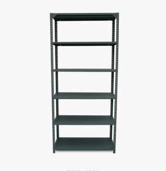 Estante metálico de 5 entrepaños en color gris, ideal para oficinas y bodegas