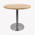 Mesa Base Redonda Acero Madera