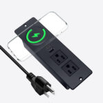 Regleta de alimentación empotrada con cargador inalámbrico de 15W