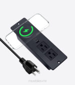 Regleta de alimentación empotrada con cargador inalámbrico de 15W