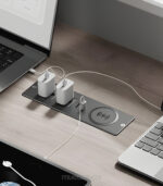 Regleta de alimentación empotrada con cargador inalámbrico de 15W