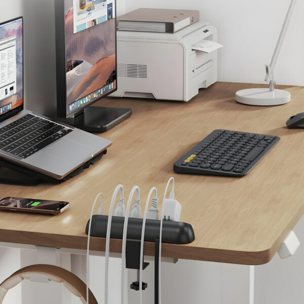 grommet regleta de escritorio con abrazadera