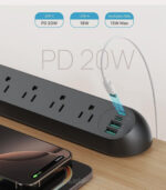 grommet regleta de escritorio con abrazader